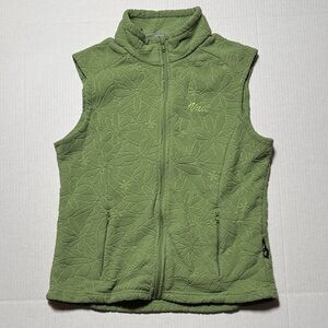 BLACK DIAMOND Vintage Women's Green Floral Quilted Vest 'VAIL' Embroidery Size M